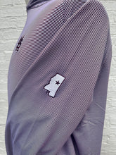 Load image into Gallery viewer, Peter Millar Sugar Stripe Performance Hoodie Maroon &amp; White Mississippi State MSU Baseball