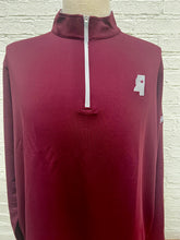 Load image into Gallery viewer, Peter Millar Perth Stretch Loop Terry Quarter-Zip Maroon Mississippi State MSU Baseball