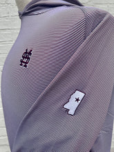 Load image into Gallery viewer, Peter Millar Sugar Stripe Performance Hoodie Maroon &amp; White Mississippi State MSU Baseball
