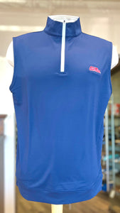 Peter Millar Ole Miss Quarter Zip Vest - Navy