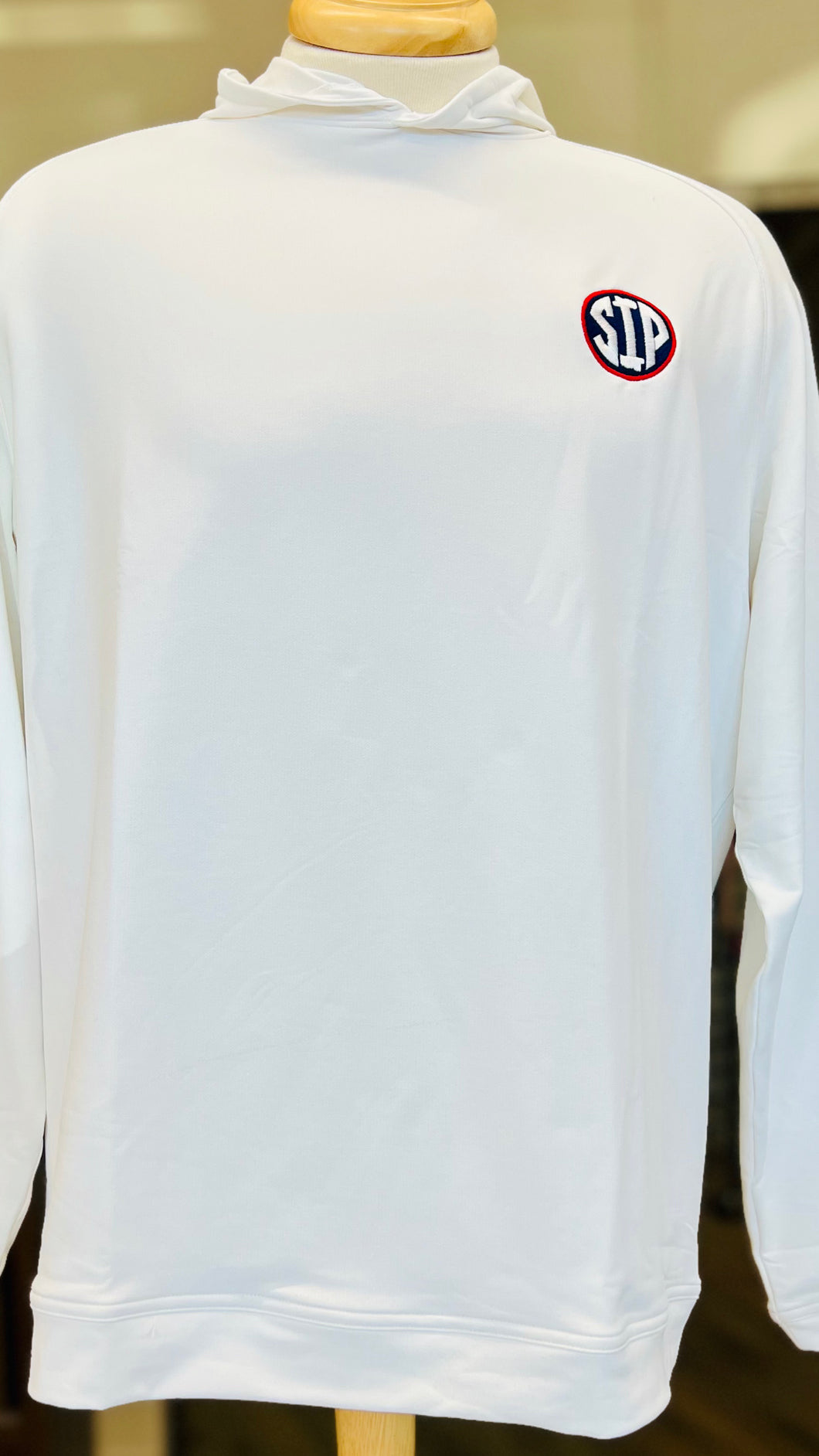 Peter Millar Ole Miss SIP Pine Performance Hoodie - White