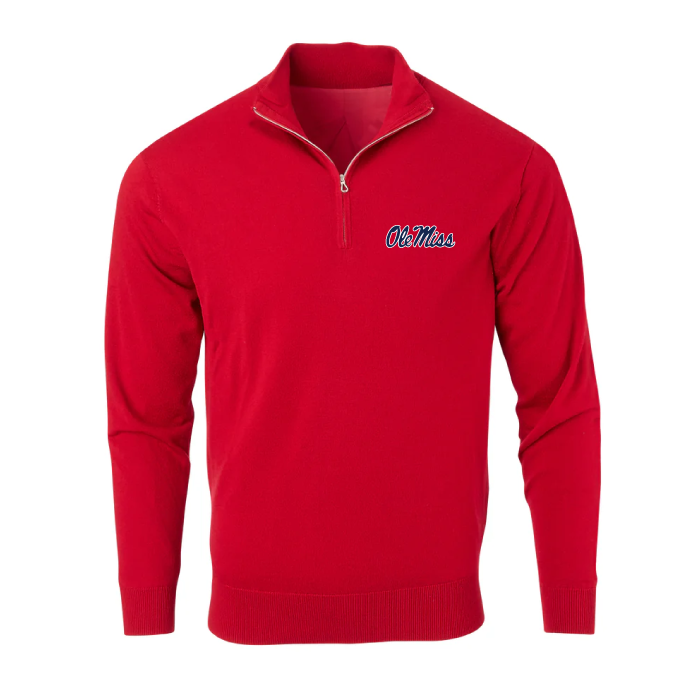 The Chitown Merino Half-Zip Pullover Red Ole Miss CFP 2026 – The Rogue