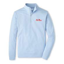 Load image into Gallery viewer, Peter Millar Perth Cross-Hatch Performance Quarter-Zip Stream Blue Ole Miss CFP Fiesta Bowl 2026