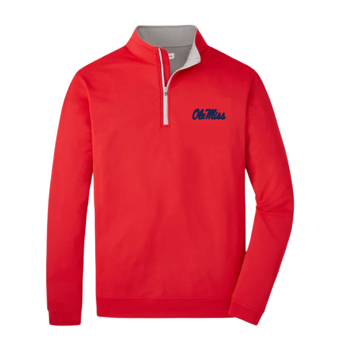 トップス pedestalpolo Peter Millar Perth Performance Quarter-Zip Red Ole Miss CFP 2026