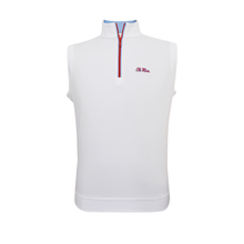 Load image into Gallery viewer, Horn Legend Ole Miss Quarter-Zip Vest White Helmet Logo