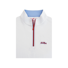Load image into Gallery viewer, Horn Legend Ole Miss Quarter-Zip Vest White Helmet Logo