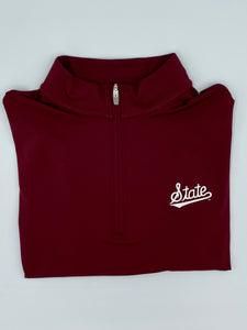 Maroon Script State 1/4 Zip
