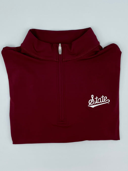 Maroon Script State 1/4 Zip